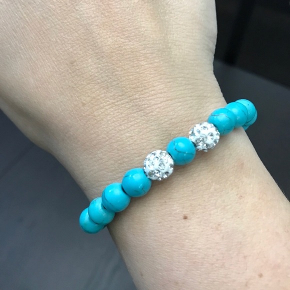 NEW💙💎BUNDLE OF 3!💎💙3 TURQUOISE BLING BRACELETS - Picture 4 of 16